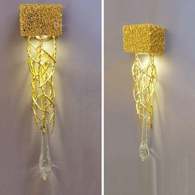 Nordic Transparent Crystal Gold Wall Lamp