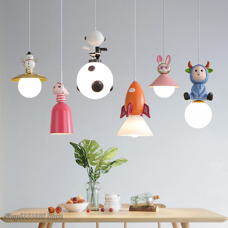 Nordic Kids Room Toys Figurine Pendant Lights