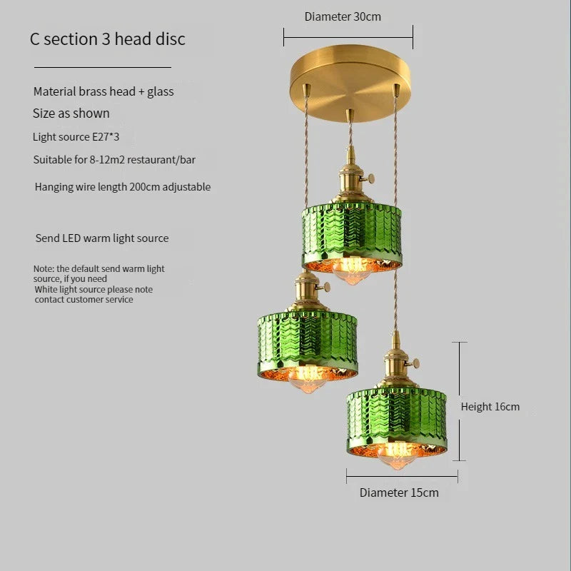 Scandinavian Green Glass Pendant Lights