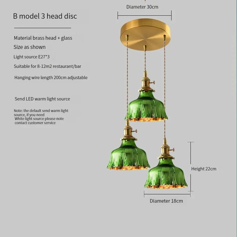 Scandinavian Green Glass Pendant Lights