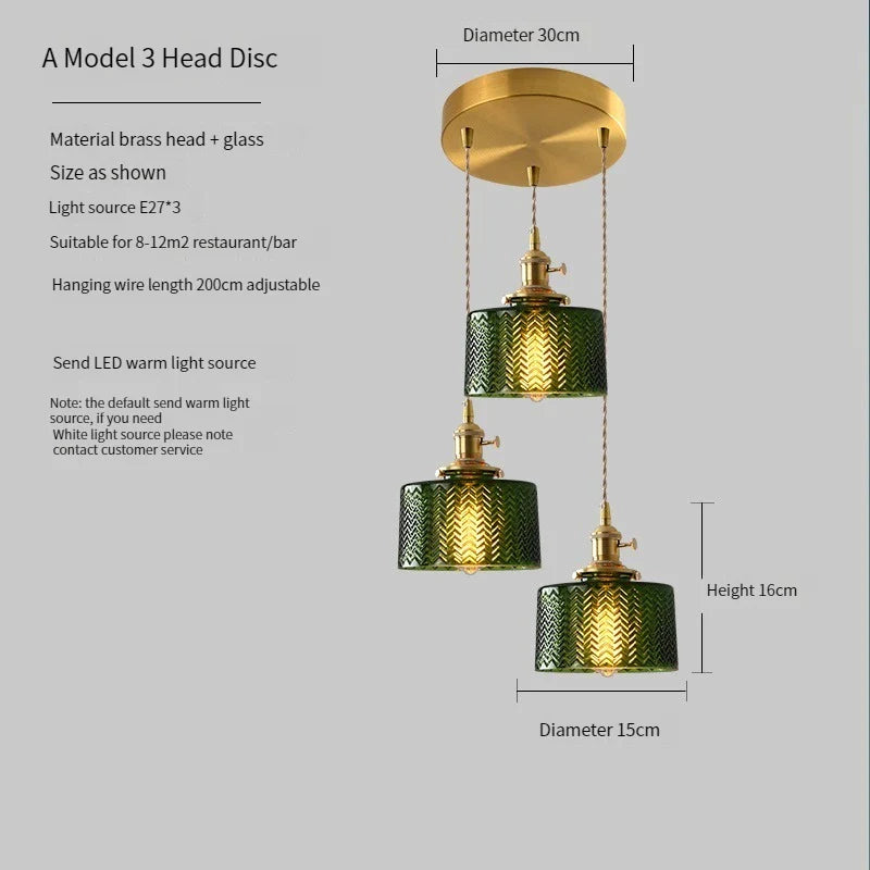 Scandinavian Green Glass Pendant Lights