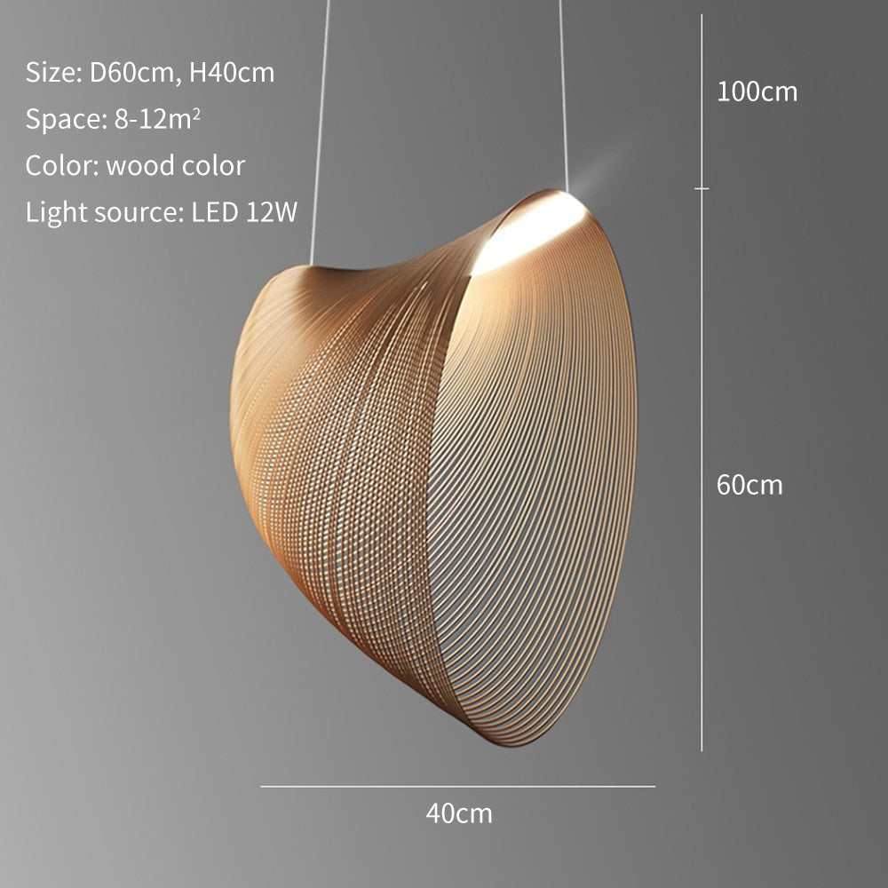 Nordic Modern Minimalist Design Wooden LED Pendant Light