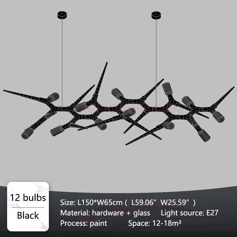 Postmodern Black Retro Chandeliers