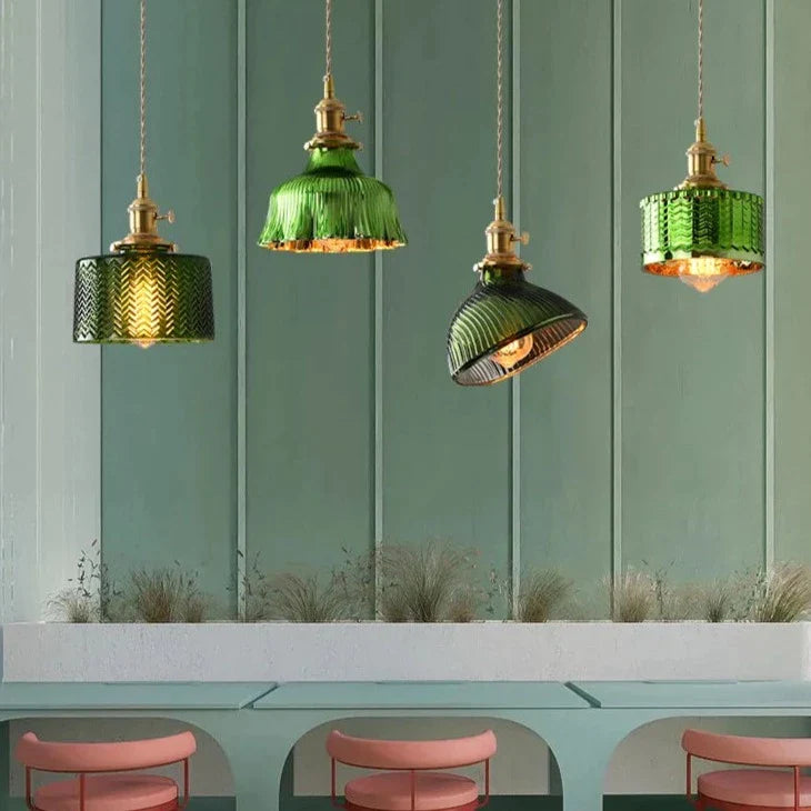 Scandinavian Green Glass Pendant Lights