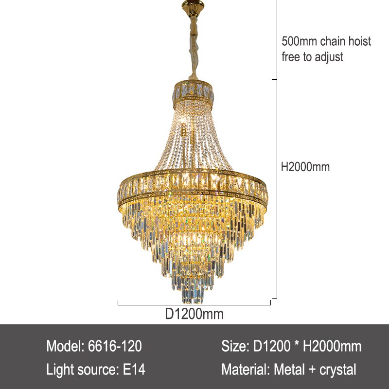 Banquet Hall Gold Modern Crystal Chandelier