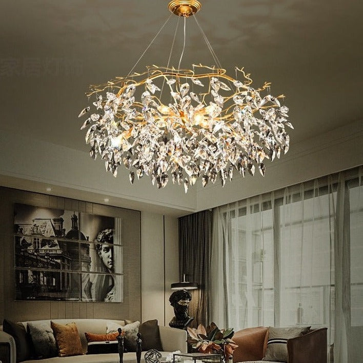 Modern Luxury Gold Crystal Art Decor Hanging Chandelier