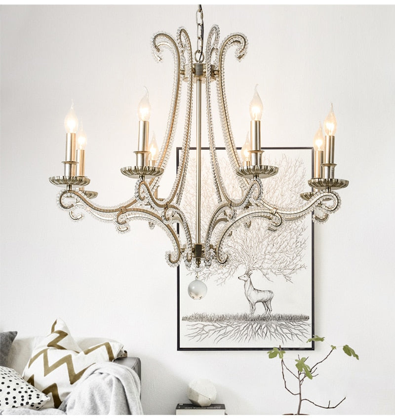 French Cast Metal Chandelier