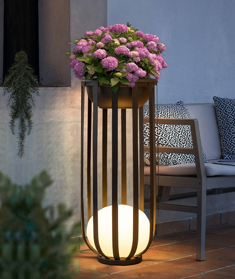 Outdoor Terrace Flower Stand Lamp