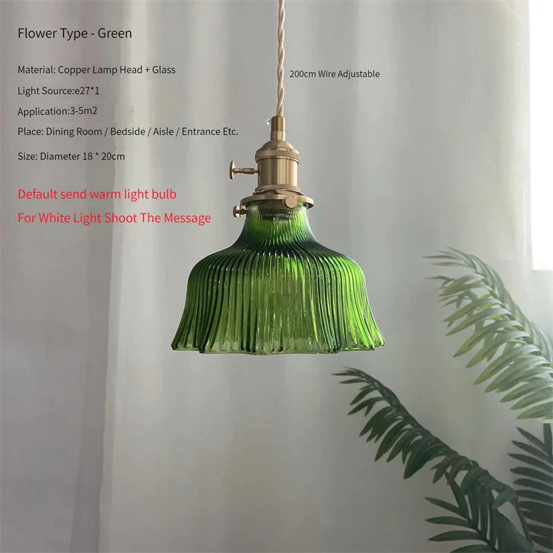 Scandinavian Green Glass Pendant Lights