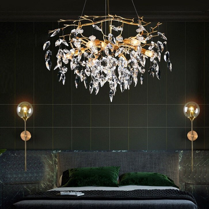 Modern Luxury Gold Crystal Art Decor Hanging Chandelier