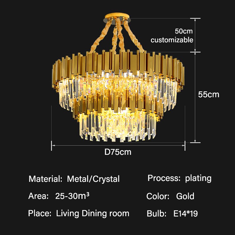 Modern Luxury Gold Crystal Lustre