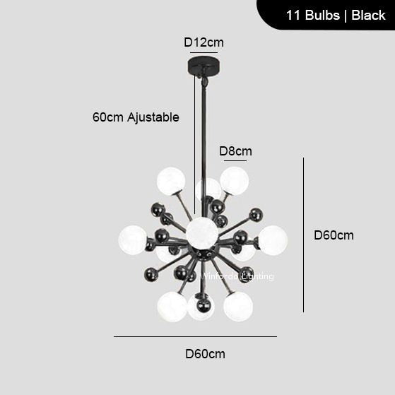 Modern Sputnik Glass Ball Chandelier