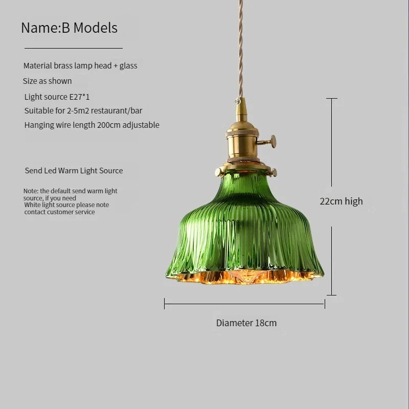 Scandinavian Green Glass Pendant Lights