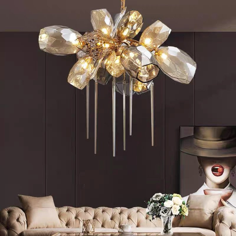 Modern Luxury Villa Glass Chandelier