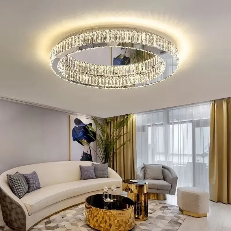 Round Crystal Led Ceiling Chandelier