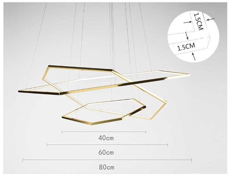 New Post-Modern Luxury Gold Chandelier