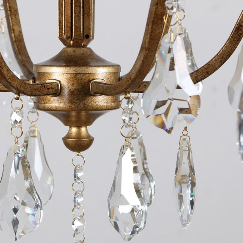 Retro Gold Crystal Chandelier