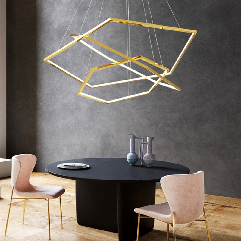 New Post-Modern Luxury Gold Chandelier