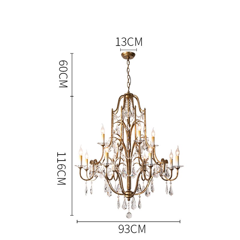 Retro Gold Crystal Chandelier