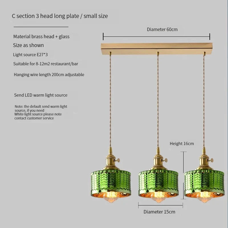 Scandinavian Green Glass Pendant Lights