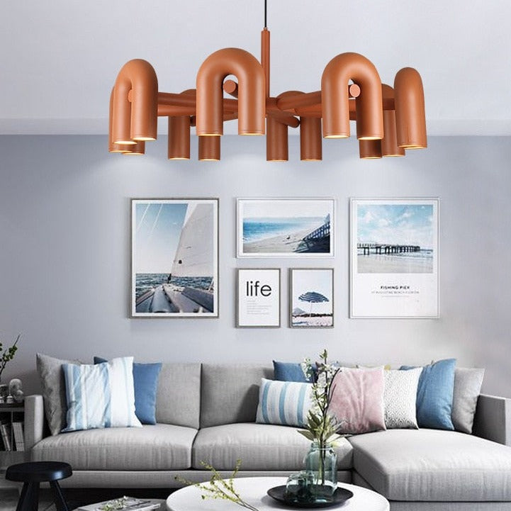 Nordic Creative Macaron U Shape Chandeliers