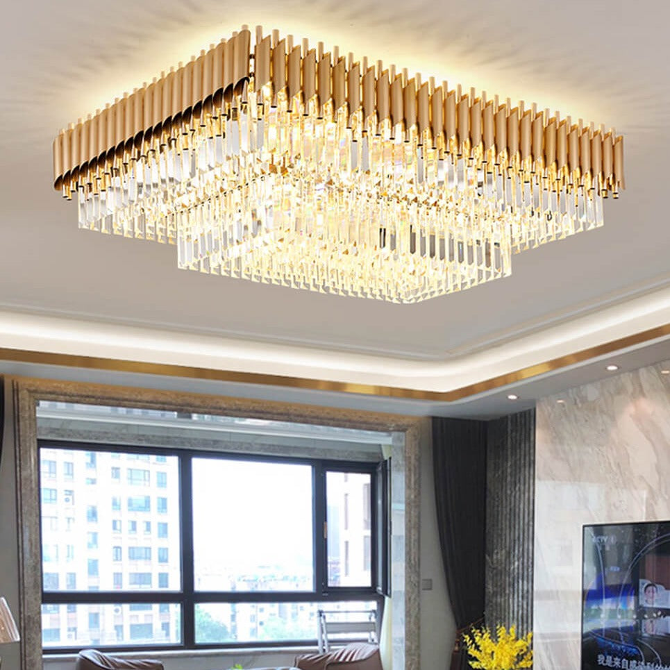 Rectangle Crystal Designer Ceiling Chandelier