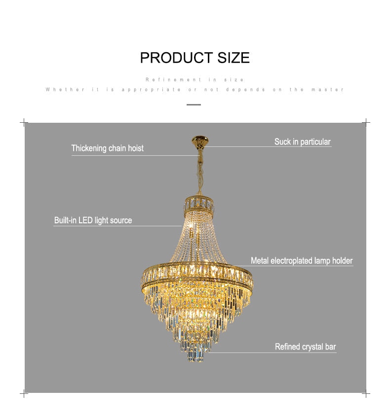 Banquet Hall Gold Modern Crystal Chandelier