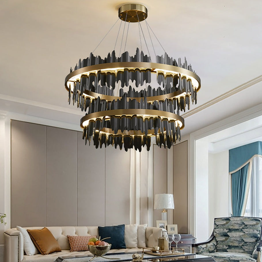 Modern LED Black Chandelier