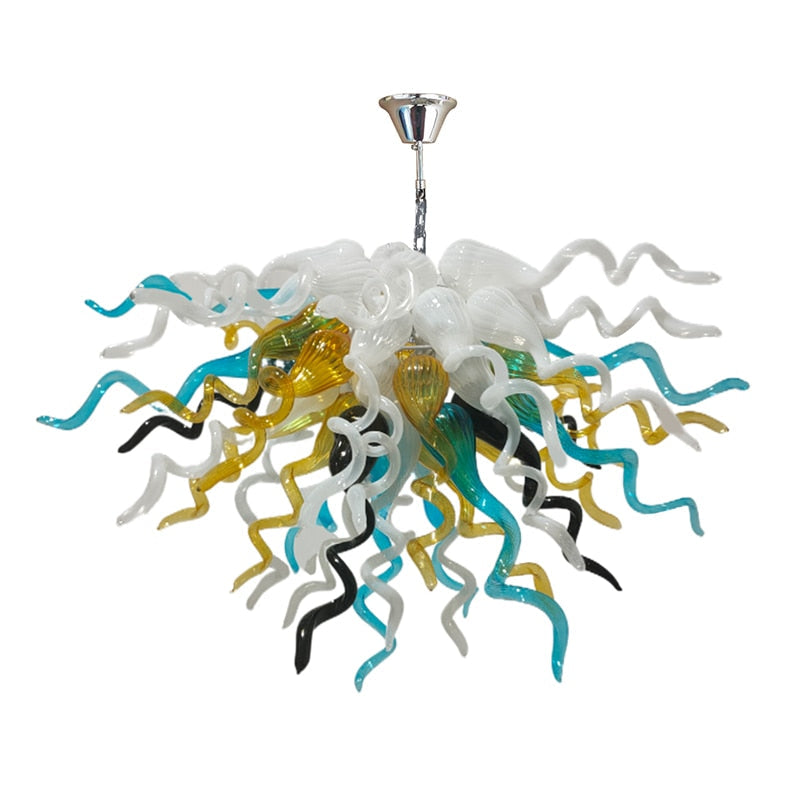 Modern Art Multi Color Blown Glass Lamp Handblown Glass Chandelier