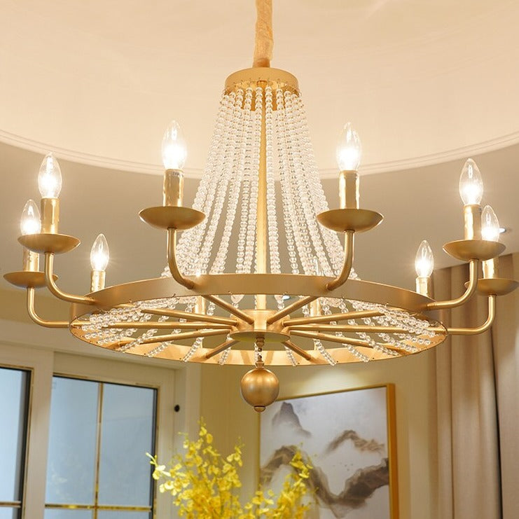 Country Candle Crystal Chandelier