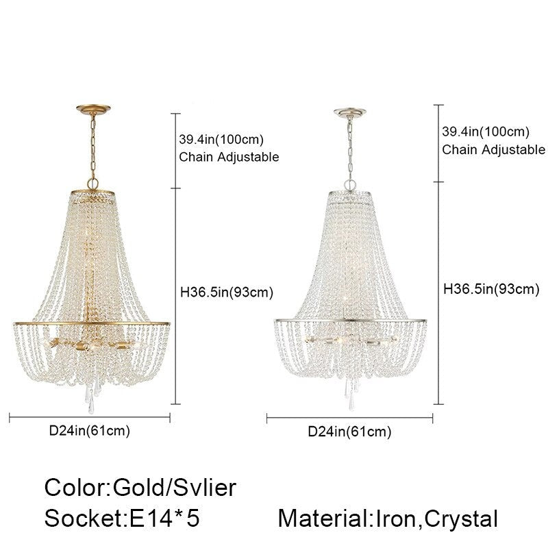 French Hanging Crystal Chandelier