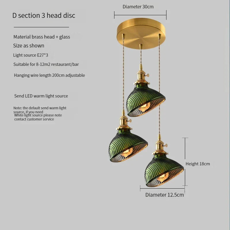 Scandinavian Green Glass Pendant Lights