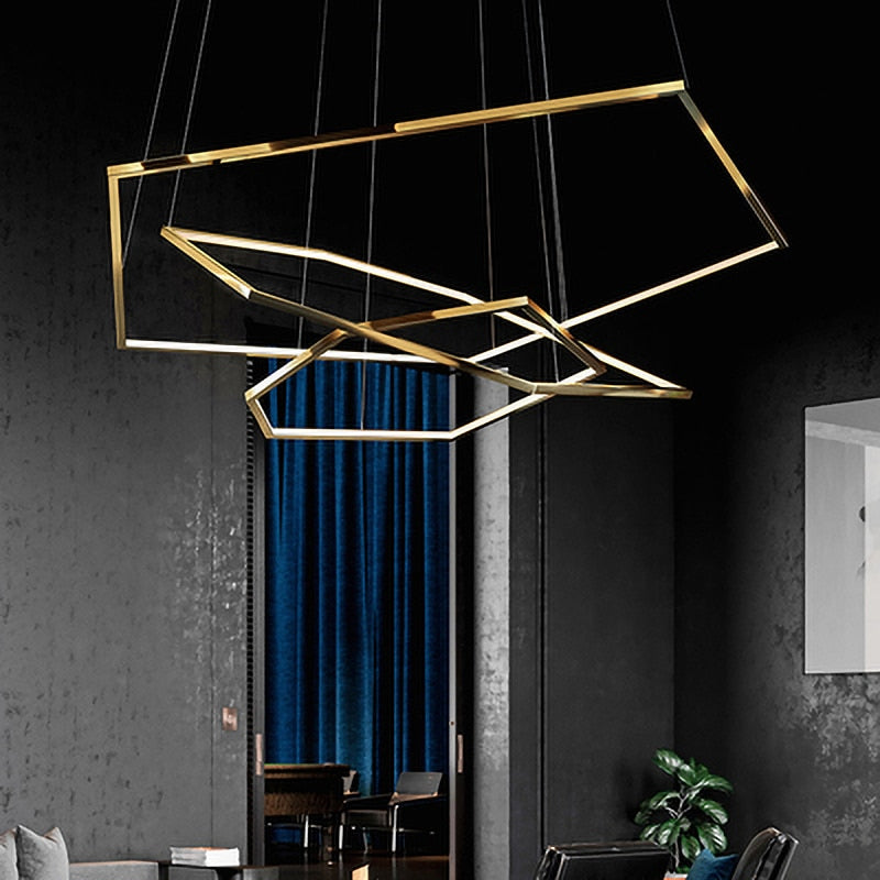 New Post-Modern Luxury Gold Chandelier