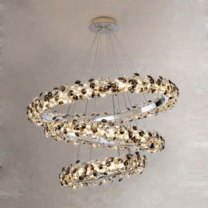 Luxury Design LED Chandelier Crystal Foyer Lights Modern Dining Hanglamp Bedroom Decoration