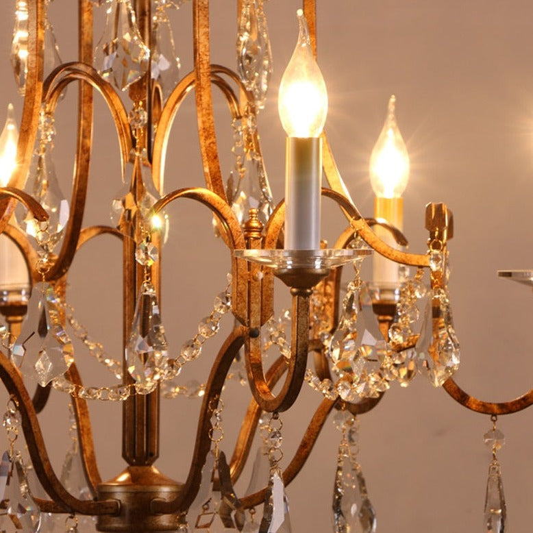 Retro Gold Crystal Chandelier