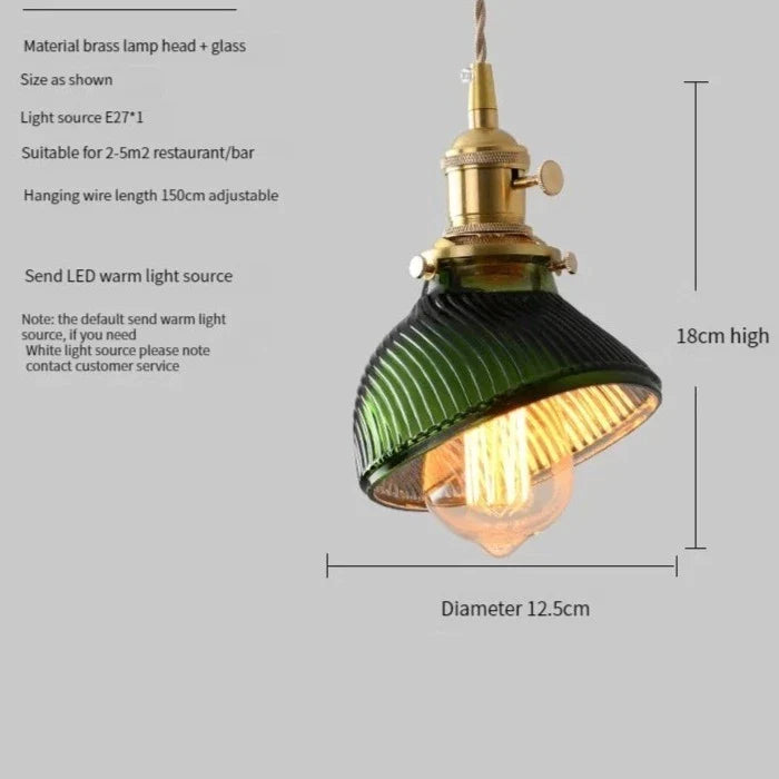 Scandinavian Green Glass Pendant Lights