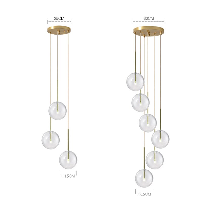 Modern Luxury Glass Ball Chandelier