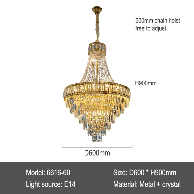 Banquet Hall Gold Modern Crystal Chandelier