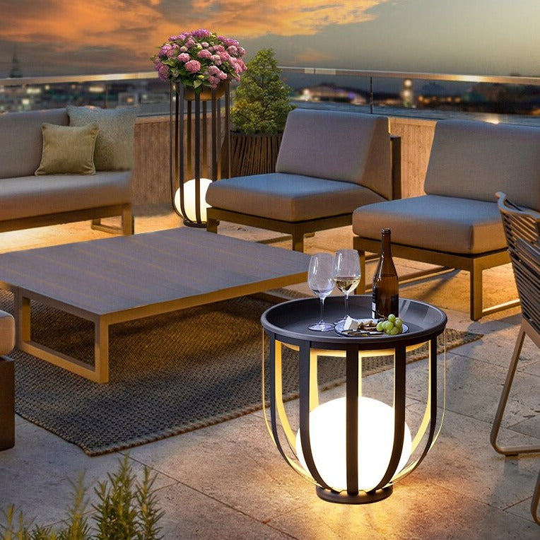 Outdoor Terrace Flower Stand Lamp