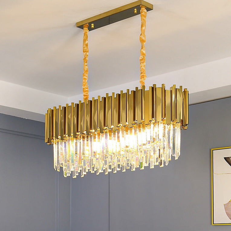 Modern Line Luxury Gold Crystal Lustre