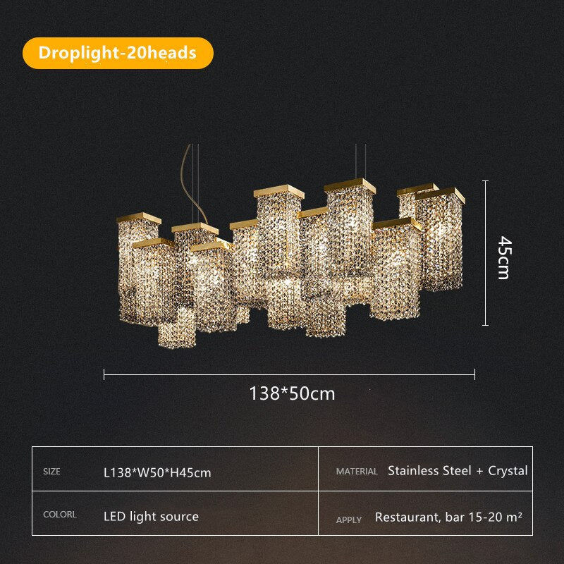 2023 New Italian Smoky Crystal Contemporary Chandelier