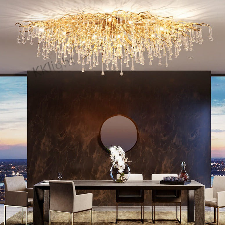 Ceiling Luxury Gold Crystal LED Chandelier