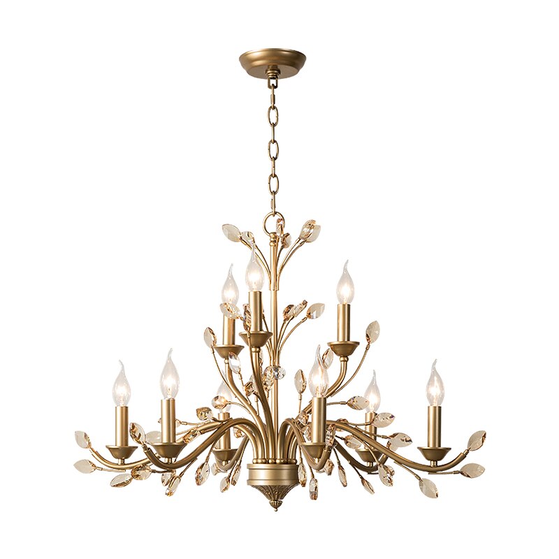 Modern Crystal Branche Chandelier - Brass