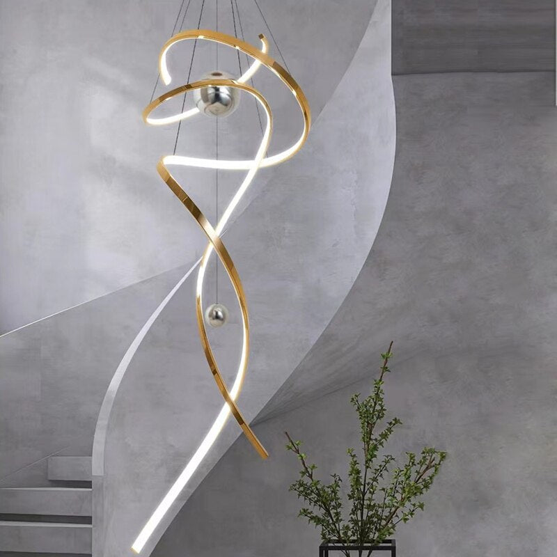 Stainless Steel Stair Chandelier