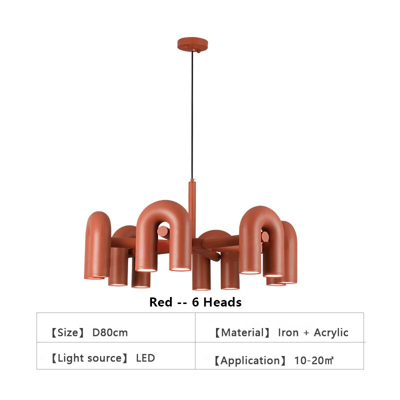 Nordic Creative Macaron U Shape Chandeliers