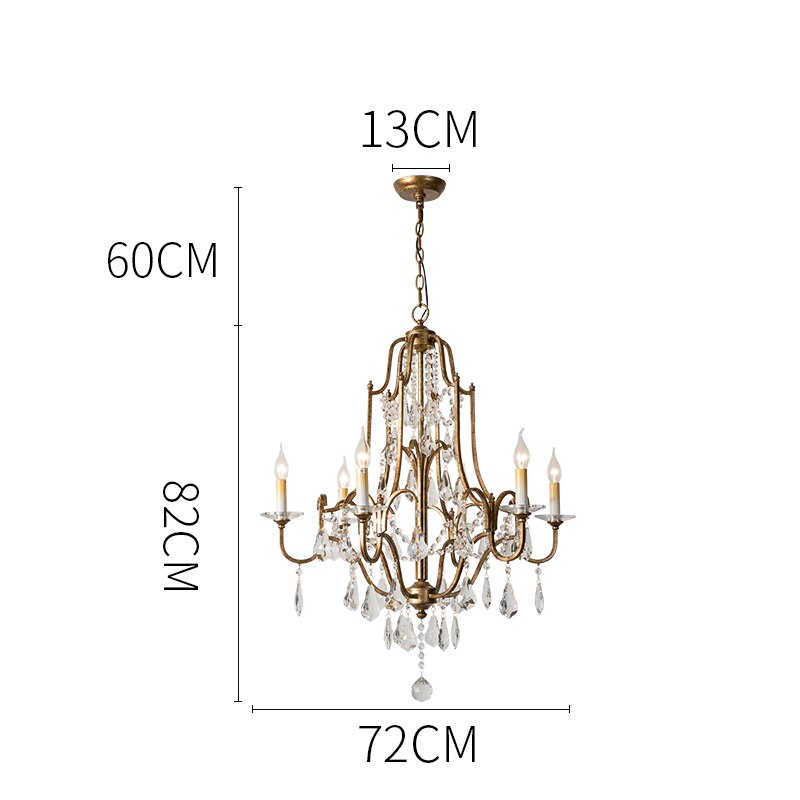 Retro Gold Crystal Chandelier