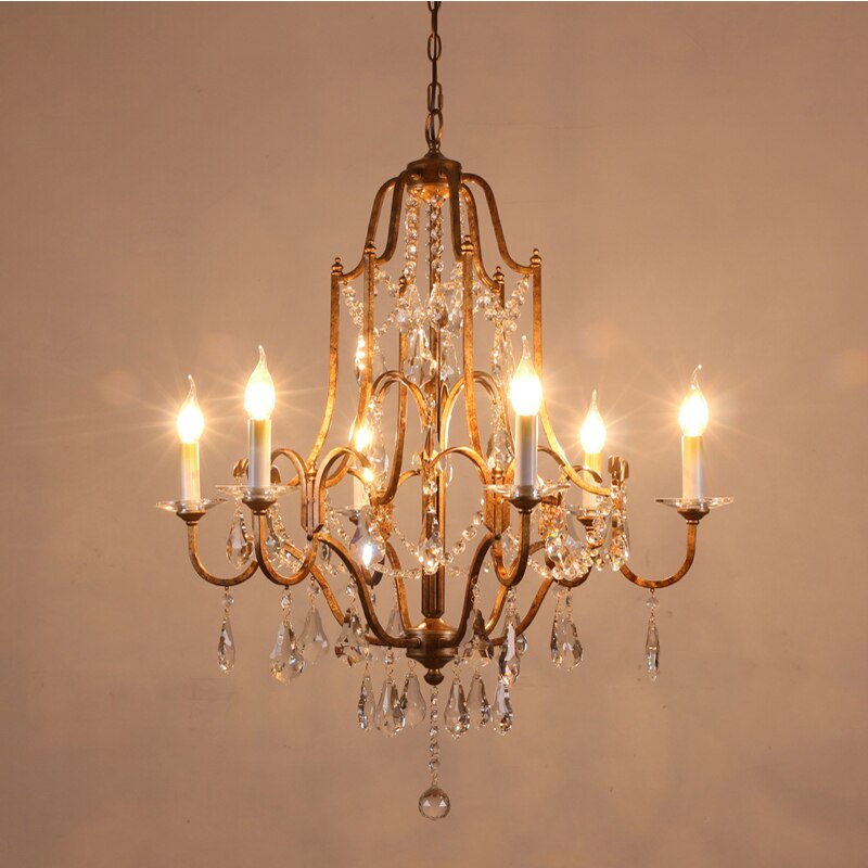 Retro Gold Crystal Chandelier