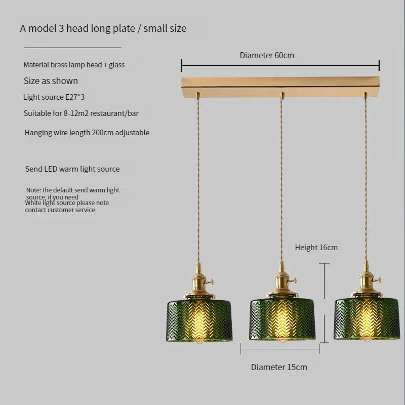 Scandinavian Green Glass Pendant Lights