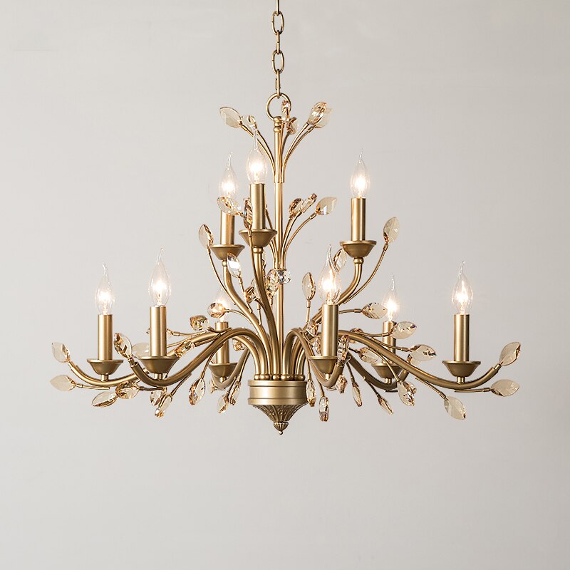 Modern Crystal Branche Chandelier - Brass