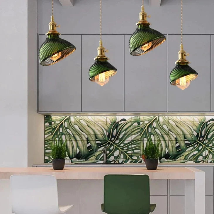 Scandinavian Green Glass Pendant Lights